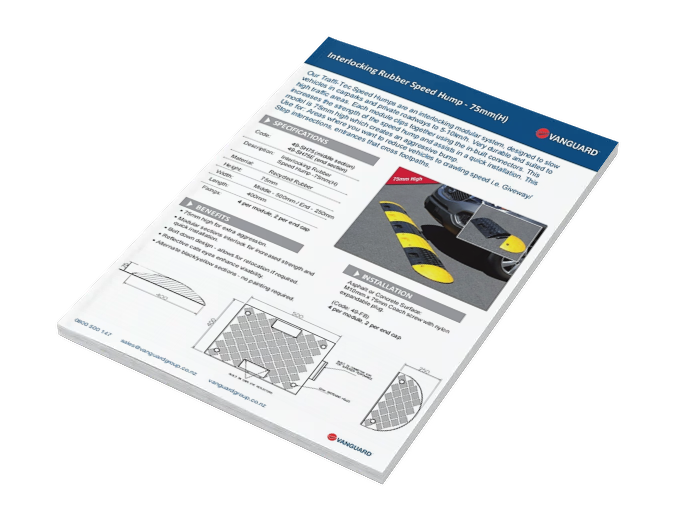 Download our Interlocking Rubber Speed Hump 75mm